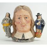 Royal Doulton large two handled character jug Oliver Cromwell D6968: Limited edition.