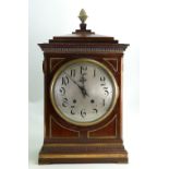 Early 20th century Winterhalder & Hofmeier Mahogany Mantle clock: h54 x w29cm.
