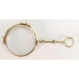 Hallmarked 9ct gold Lorgnettes: Gross weight 25.7 grams including 2 glass lenses. 9cm long.