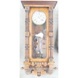 19th century Gustav Becker Vienna Double Weight Walnut Wall clock: Height 140cm,