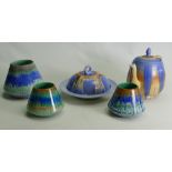 A collection of Shelley Harmony drip ware: To include a large tulip shaped teapot,