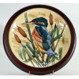 Moorcroft Kingfisher plaque: Collectors club open weekend auction piece dated 1997. One of two made.