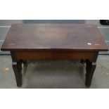 Victorian Mahogany shaped stool: Length 67cm x 37cm height