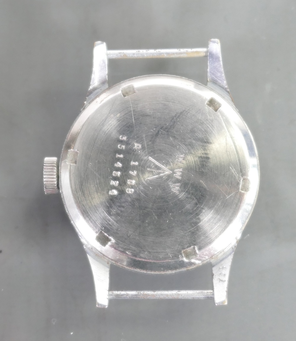 Vertex WWII military wristwatch: WW2 wristwatch with stainless steel case with the back plate - Image 2 of 3