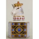 Royal Doulton prototype small lidded bottle: In the form of a Chess piece height 9cm.