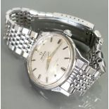 Omega Seamaster automatic Constellation gents wristwatch: Stainless steel with date and steel strap.