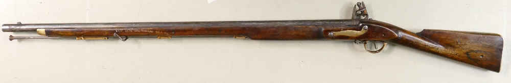 Brown Bess Musket: George III and tower on lock, Board of ordinance marks on stock. - Image 2 of 4