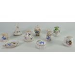 A collection of Shelley Blue Bird & similar patterned miniature items.
