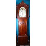 8 day Longcase clock with Rolling Moon: Swan neck pediment with full top.