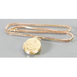 9ct gold necklace & locket: 11.1 grams.