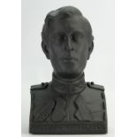 Wedgwood Black Basalt Bust of Prince Charles: height 27cm,