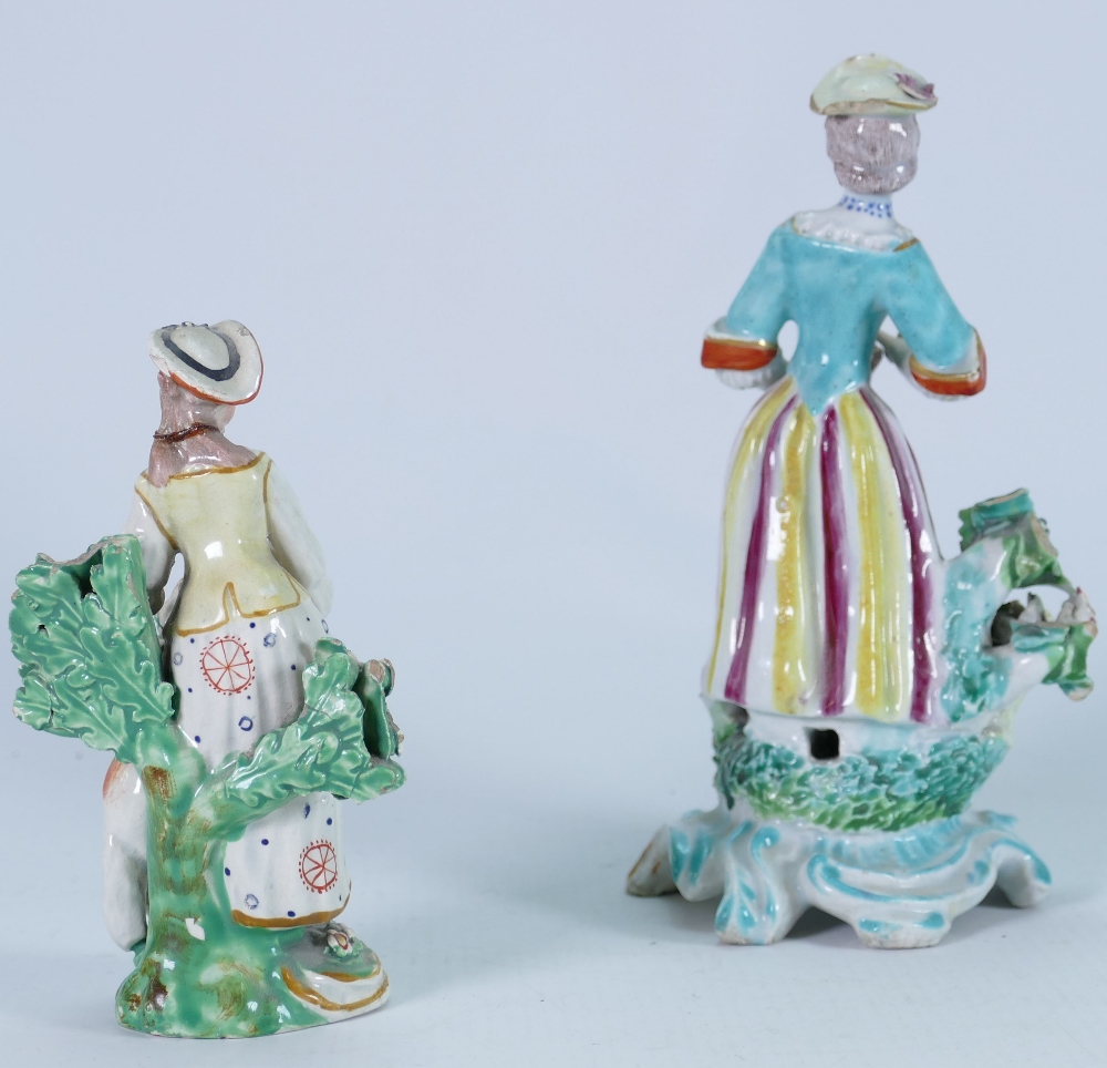18th/19th Century Dresden hand painted figures: Of girl with lamb & lady with chicks, - Image 3 of 3