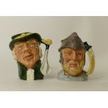 Royal Doulton small character jugs Regency Beau and Gladiator: Regency Beau D6562 together with