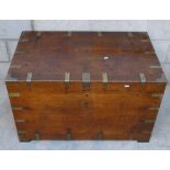 19th century Camphor brass bound Military chest : Width 95cm x 56 depth x height 59cm