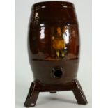 Royal Doulton rare Kingsware Whisky Barrel: Unusual molded barrel on end with base,