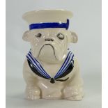Rare Royal Doulton model of a Sailor Bulldog: Seated Bulldog draped with sailors outfit and hat,