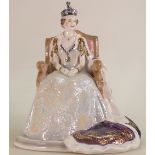 Royal Worcester for Compton & Woodhouse figure Queen Elizabeth II In Coronation Robes: Limited