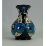 Moorcroft Rennie Rose blue vase: Designed by Rachel Bishop.