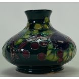 Moorcroft Finch & Berry squat vase: Height 11cm