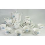 Wedgwood tea & coffee ware in the Peony design to include: Part coffee set, part tea set etc.