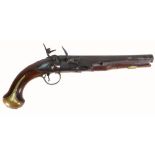 18th Century Flintlock pistol: The lock plate is marked T.