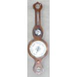 19th century Mahogany Onion Top Wall Barometer: Height 94cm