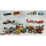 A large collection of Corgi, Dinky and Match Box model Toy cars to include: Batmobile, Volvo P1800,