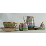 A collection of Clarice Cliff Delecia patterned items: 9 items.