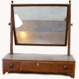 Regency Mahogany inlaid 3 drawer Toilet mirror: Width 57cm,