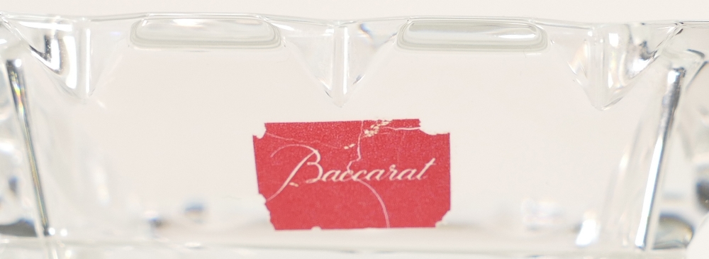 Baccarat vintage crystal square vase: Etched mark to base and label, height 11cm. - Image 4 of 4