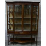 Edwardian Mahogany 2 door Bow fronted Display: