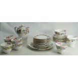 A collection of Shelley tea and dinner ware in the Spring Bouquet design pattern 13651: To include