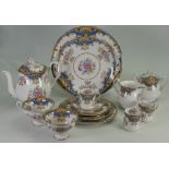 Shelley Sheraton 13291 pattern in blue, tea & dinner ware x 32 pieces: Assorted oddments of coffee,