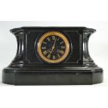 Early 20th century French slate Mantle clock: h22 x w38cm.