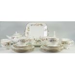Wedgwood Tea Set in The Mirabelle pattern to include: Sandwich platters, cups saucers, teapot.