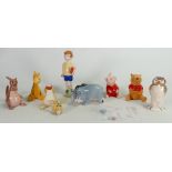 A set of Beswick Christopher Robin figures comprising Christopher Robin, Eeyore (leg broken),