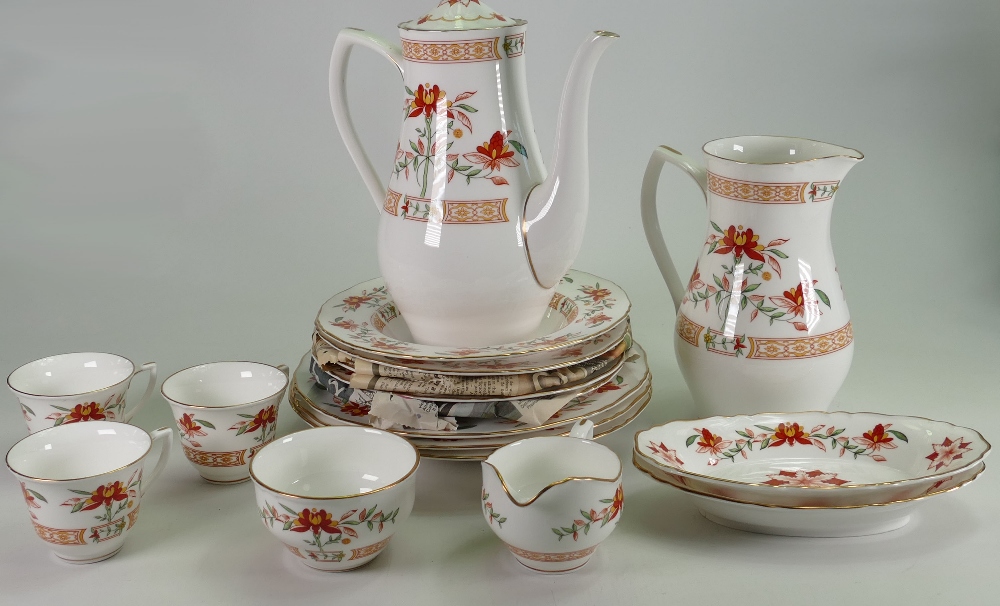 A large collection of Royal Worcester Chamberlain tea ware: To include dinner plates, rimmed bowls,