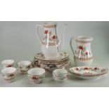 A large collection of Royal Worcester Chamberlain tea ware: To include dinner plates, rimmed bowls,
