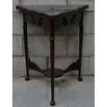 Reproduction Mahogany folding Envelope table: Height 79cm x 72cm x 72cm