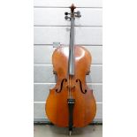 20th century 1/2 Cello: Hard cased, body length 65.