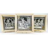 Set of 3 Minton tiles:Minton tiles depicting Waverley novel scenes designed John Moyr Smith,