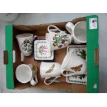 A collection of Portmerion Botanical mugs: coasters and platters (9)