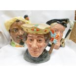 Royal Doulton large character jugs from the shakespear collection: Hamlet D6672, Henry V D6671,