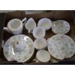 Minton Vanessa tea and dinner ware: to include 6 cups & saucers, teapot, milk jug, sugar bowl (