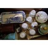 A mixed collection of items to include: Floral Duchess China tea ware, cased hip flask, Beswick Ware