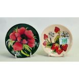 Two Moorcroft coasters: In the Brittany pattern and Anemone on green ( seconds). Both boxed (2)