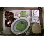 A mixed collection of items to include: Carlton ware spider web dish, Aynsley somerset vase,