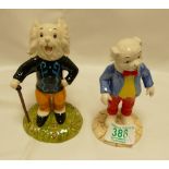 Royal Doulton Rupert The Bear Figures: Algy Pug RB32 & Leading The Way RB3(2)