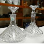 Un Signed Quality Lead Crytsal Brandy Decanters(2)