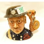 Royal Doulton Intermediate Character Jug Fireman: D7215 with certificate